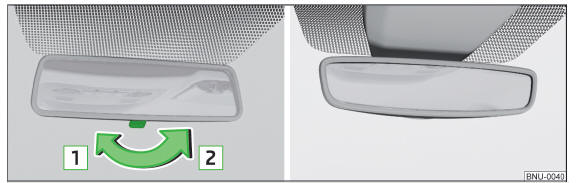 Fig. 72 Espelho interior: com escurecimento manual / com escurecimento automático